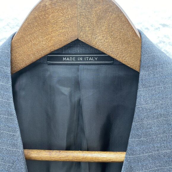 Ermenegildo Zegna Blazer Mens 41R Gray Striped Preppy American Corpcore Italy - Picture 4 of 15